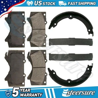 Juego de pastillas de freno de disco delanteras traseras zapatas de freno de estacionamiento para Toyota Sequoia 2008-2019 Foto 1 de 4