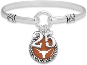 Texas Longhorns Graduation Year 2025 Silver Bracelet Jewelry Licensed - Picture 1 of 1