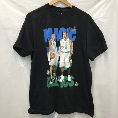 Vintage NBA Orlando Magic Dwight Howard Shaq Adidas Poster Print T Shirt Size XL - Image 1 of 4