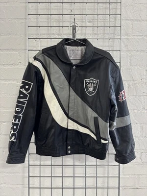 Vtg Jeff Hamilton Raiders Leather Jacket Size Large NFL - Image 1 of 4