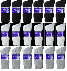 6-12 Paar Crew-Diabetikersocken für Herren Gesundheit Kreislauf Baumwolle Größe 9-11, 10-13 - Bild 1 von 9