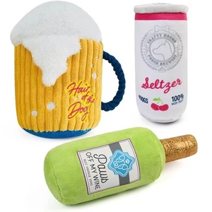 Plush Dog Toys, 3 Pack Crinkle Squeaky Set for Small Medium Large Dogs, Stuff... - Picture 1 of 7