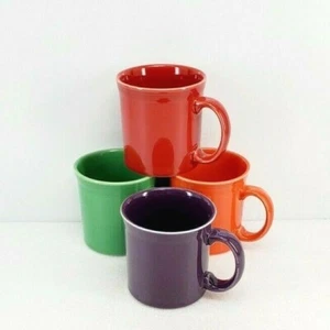 Set Lot 4 JAVA MUG scarlet shamrock poppy mulberry FIESTA WARE 12 OZ new - Picture 1 of 4