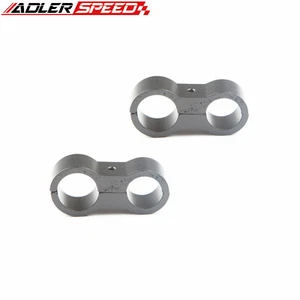USA 2PCS 6AN 14.6mm To 8AN 17mm Stepped Hose Dual Separator Line Clamp Black - Picture 1 of 12