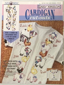Daisy Kingdom Animal Stack Farm Animals - Cardigan Cut-outs Iron on No Sew 1994 - Picture 1 of 2