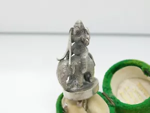 Victorian Cast Sterling Silver Kutch Figure Riding Elephant Teapot Finial Antiqu - Picture 1 of 4