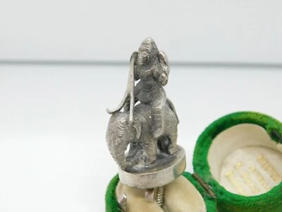 Figura Kutch Victoriana de Plata Esterlina Montar Elefante Tetera Acabado Antigüedad Foto 1 de 4