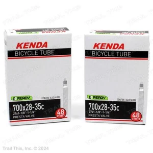 Kenda Presta Bike Tubes 700x28/35 / 27x1-1/8"-1-1/4" 48mm Threaded Two (2) Pack - Picture 1 of 3