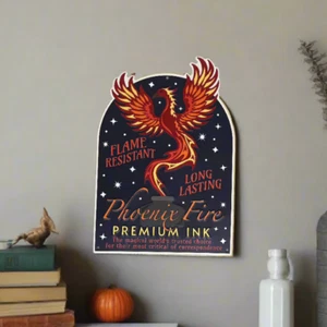 Accio/Magic Delivered Harry Potter Magical Postmaster Phoenix Fire Ink Tin Sign - Picture 1 of 3