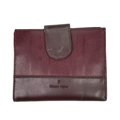 Cartera de cuero vintage Etienne Aigner 5,5” x 4” x 0,25” Borgoña Foto 1 de 4