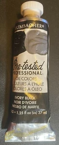 Marfil NEGRO - Grumbacher Pre-probado Marfil Negro Pintura Color Óleo - 37 ml Hecho en EE. UU. - Imagen 1 de 1