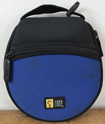 Vintage 90s Case Logic Blue Black CD DVD Soft Cover Zip Up Carrying Case - Image 1 of 4