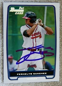 Atlanta Braves Fernelys Sanchez signiert 2012 Bowman 1. Karte Autogramm - Bild 1 von 1