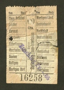 VINTAGE STEFFISBURG - THUN - INTERLAKEN ELEKTR. BAHN SWISS RAILWAY / TRAM TICKET - Foto 1 di 1