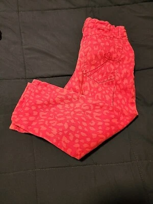 Pantalones de mezclilla elásticos rosas talla 8 con cintura ajustable cinco bolsillos para niñas Foto 1 de 4