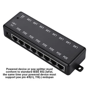 DC12V‑48V 8 Interfaces Passive PoE Adapter Power Over Ethernet POE Power Supply - Afbeelding 1 van 12