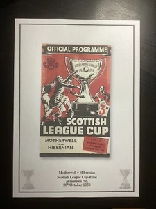 1950-51 Motherwell v Hibernian Scottish League Cup Final Programme PRINT - Picture 1 of 1