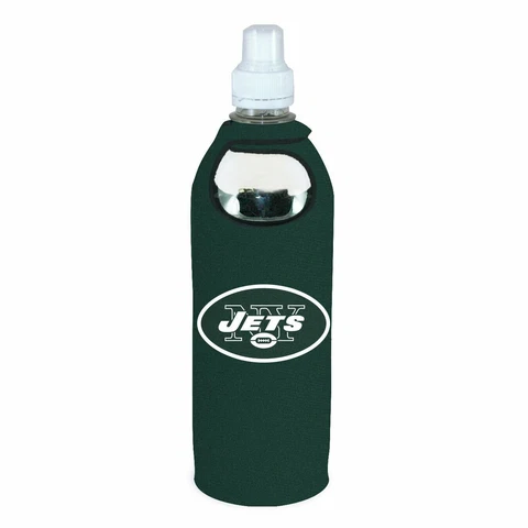 New York Jets 1/2 Liter Water Soda Bottle Koozie Holder Cooler w/Clip Football Cover