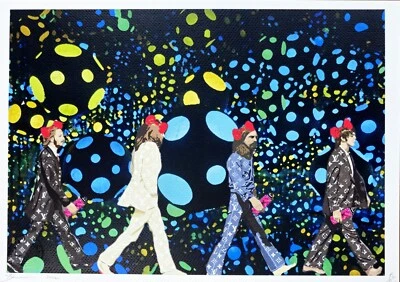 Death NYC Edición Limitada/100 GRANDE Graffiti Firmado Arte Pop Impresión Beatles Mushroom Road Foto 1 de 2