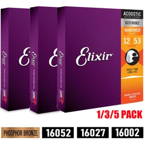 For Elixir Acoustic Guitar Strings 16002 (10-47) 16027 (11-52) 16052 (12-53) UK - Picture 1 of 4