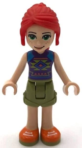Lego New Friends Minifigure Mia Olive Green Shorts Dark Purple Top Part - Picture 1 of 1