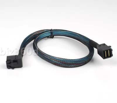 50cm Mini-SAS Cable SFF-8643 90°Elbow to SFF-8643 Cables SAS 3.0 12Gbs AP - Image 1 of 4