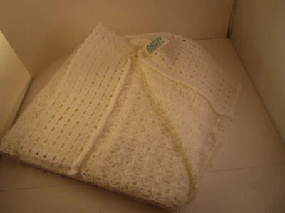 Práctica estola de hombro tejida blanca Japón vintage NOS Foto 1 de 4