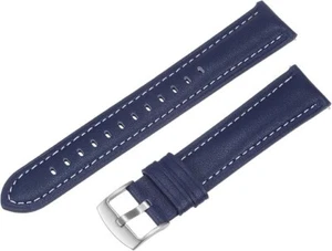 20mm Dark Blue Leather Watch Strap Quick Release Genuine Leather Band - Picture 1 of 4