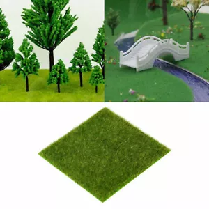 Model Train Layout Grass Mat 15x15cm HO Scale Square Foliage Scenery Turf Decor - Picture 1 of 9