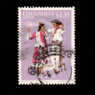 Colombia, Scott C537, Man & Woman Dancing, 1970-1971, used - Image 1 of 2