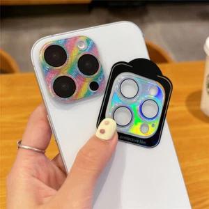 2 Pcs HD Plastic Film Glitter Camera Lens Protector For iPhone 14-16 FULL COVER - Picture 1 of 32