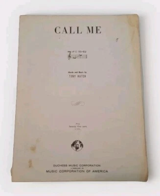  Partituras "Call Me" de Tony Hatch, 1965. Foto 1 de 4