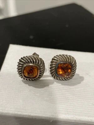 Pendientes David Yurman de oro amarillo de 14 k de plata de ley y cable de citrino Albion Foto 1 de 4