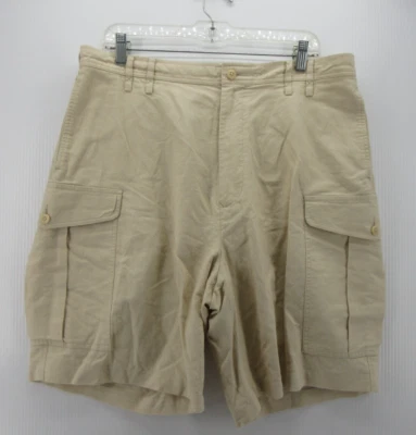 Pantalones Cortos Nat Nast Hombres 36 Beige Lino Carga Lujo Originales Caqui Utilitario Safari Foto 1 de 4