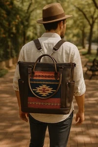 Reserved - Nena & Co OOAK Large CDB Dk brown Leather Mexico - Picture 1 of 14