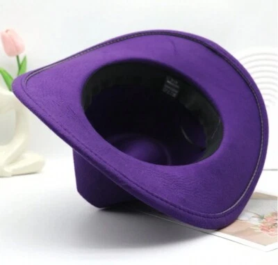 Sombrero de Vaquero Western Vaquera Hombres Mujeres - Banda Tribal Fieltro Ala Ancha Estilo Rodeo Foto 1 de 2