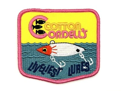 Cotton Cordell’s Fishing Lures Patch Tackle Bait Vintage Style Retro Hat Patch