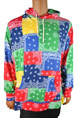 Polo Ralph Lauren Hombres Sudadera con Capucha Nueva S Multicolor Paisley Bandana Terry Pullover Foto 1 de 4