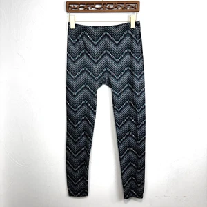 Geometric Stretchy Leggings Blue Black Pull On Casual Athleisure No Boundaries L - Picture 1 of 4