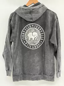 Sudadera con Capucha Marfil Ella Mujer Pequeña Gris Lavado a la Piedra Mandala Pullover - Imagen 1 de 10