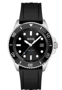 Hugo Boss Ace Black Dial Silicone Strap Stainless Steel 43mm 1513913 Men’s Watch - Picture 1 of 2