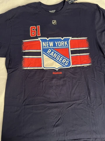NY RANGERS SHIRT XL REEBOK RICK NASH MSG NHL HOCKEY #61 CANADA BLUE JACKETS Cover