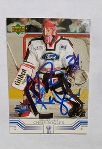 2001-02 Upper Deck German DEL #148 In Person Auto Chris Rogles Cologne