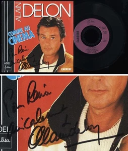 Alain Delon - Comme au cinéma ★ 45 tours Dédicacé Autographe Signé ★ RARE - Imagen 1 de 5