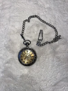 Vintage Majesti Gold And Silver Tone Skeleton Pocket Watch - Rare And On Sale! - Picture 1 of 13