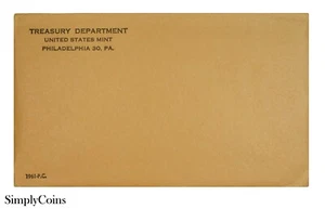1961 Proof Set Silver Coins US Mint Lot Original Envelope COA MQ - Picture 1 of 5