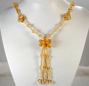 Faceted Golden Quartz Necklace 34.5" - Picture 1 of 1