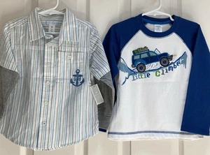 Old Navy Utility Jacket Fleece Lined Jeans + TCP Linen Shirt -- size 4T Boys - Picture 1 of 5