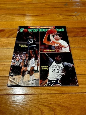 4/1/85 RARE NEWSSTAND Sports Illustrated Mullin/Ewing/McClain”Big East Feast” NM - Image 1 of 4