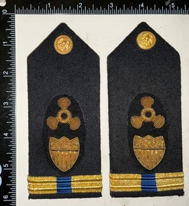 WWII USCG Coast Guard Warrant Officer Engineering Bullion Shoulder Boards GEMSCO - Picture 1 of 3